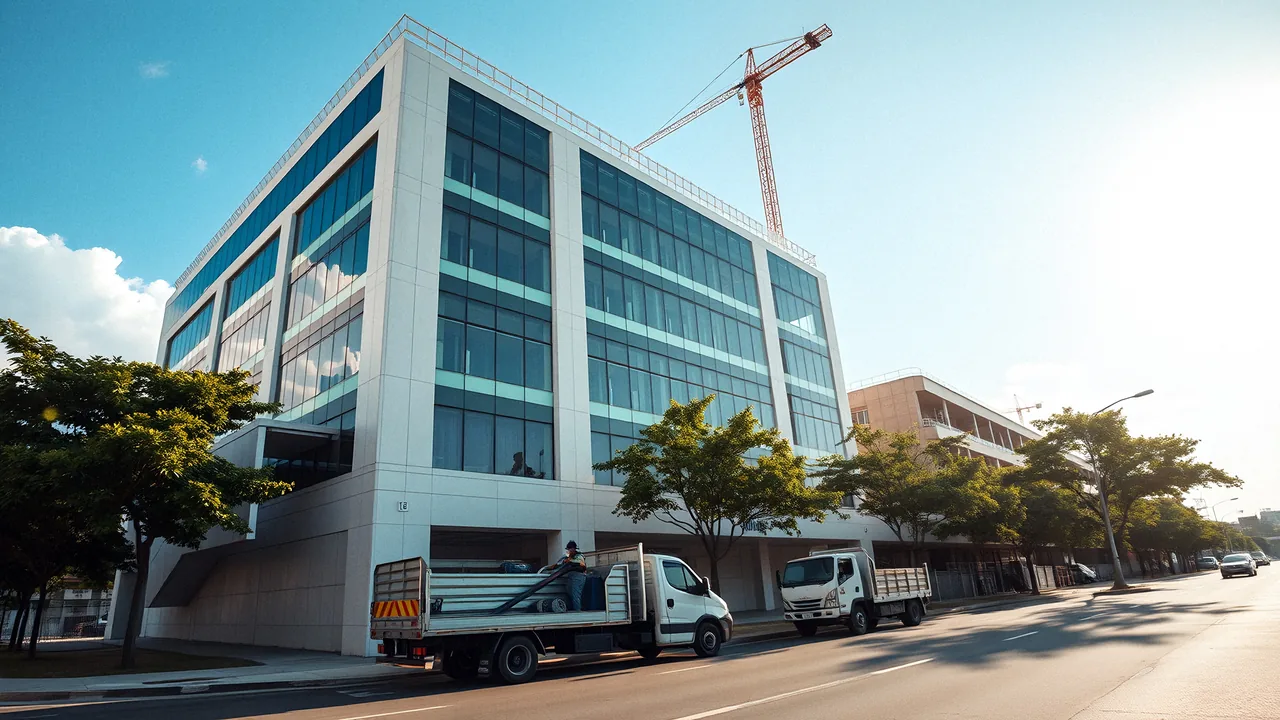 A finished commercial building