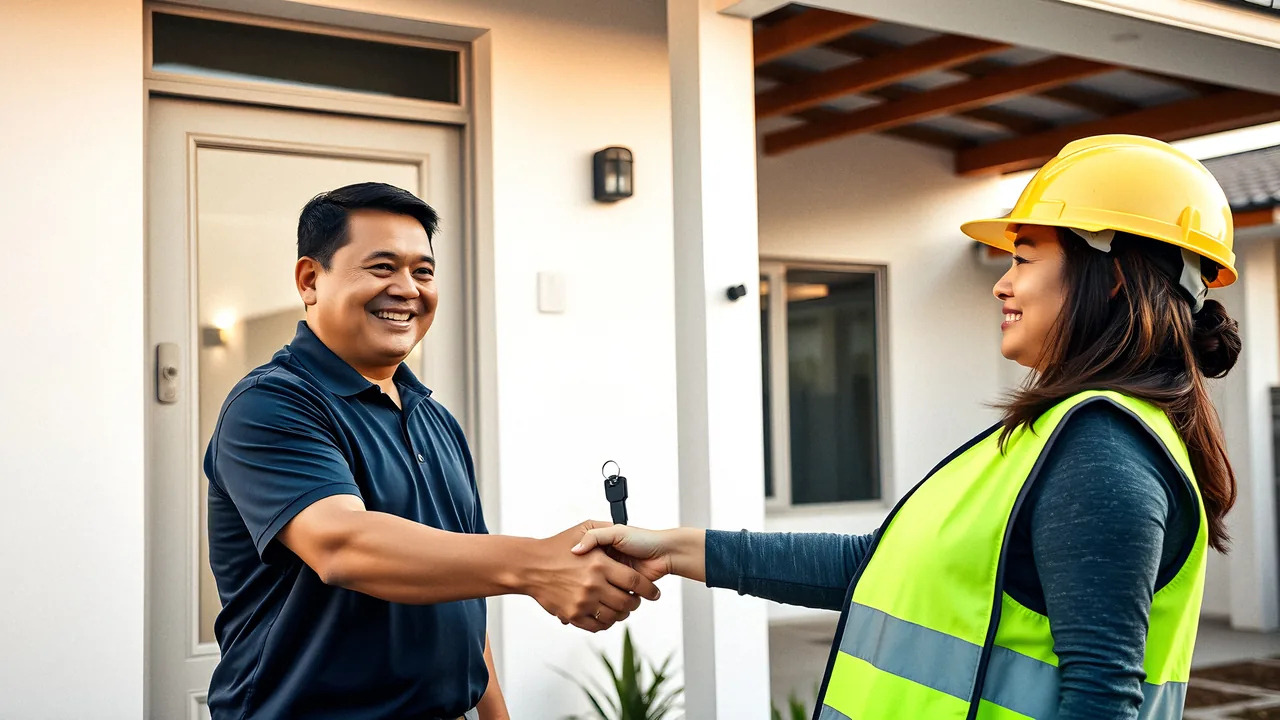 Keys handed to a homeowner at turnover